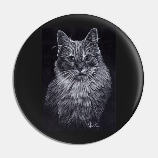 Turkish Angora Cat Pin by VeriArt