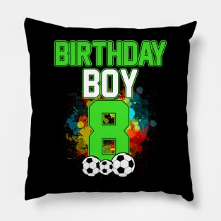 Kids 8th Birthday Soccer 8 Years Old Birthday Pillow