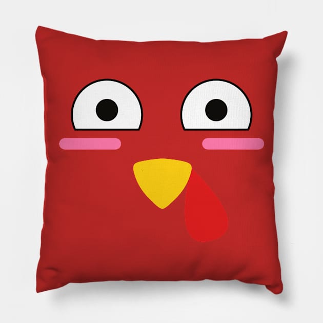 Turkey Face Costume T-Shirt Pillow by SusurrationStudio