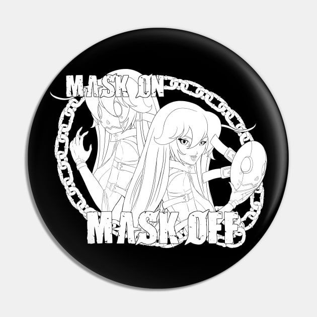 Jack-O Mask Off Pin by RFillustrations