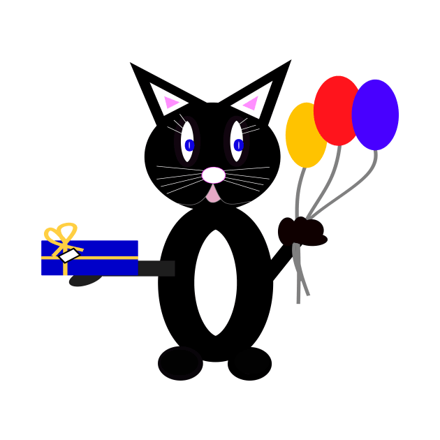 BLACK Party Cat by SartorisArt1