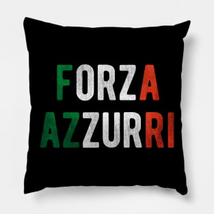 Forza Azzurri Italy Soccer Football Italia Flag Team Sports Italian Soccer Jersey Support Pillow