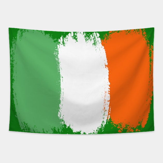 Ireland Flag. Irish Colors Paint Tapestry by Lucky Leaf - Irish Gift Shop