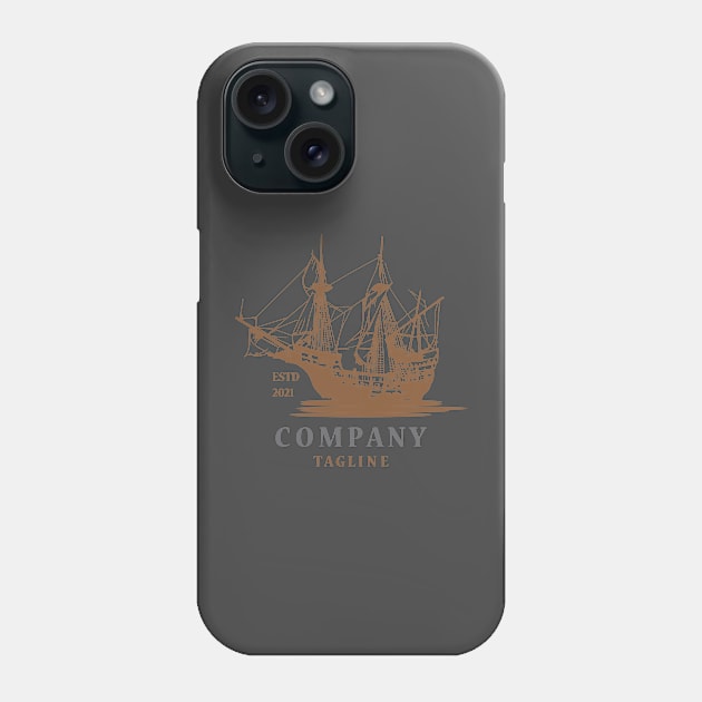 Classic illustrative sailing ship logo Phone Case by khoiril designer