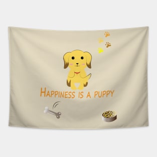 happiness is a puppy Tapestry