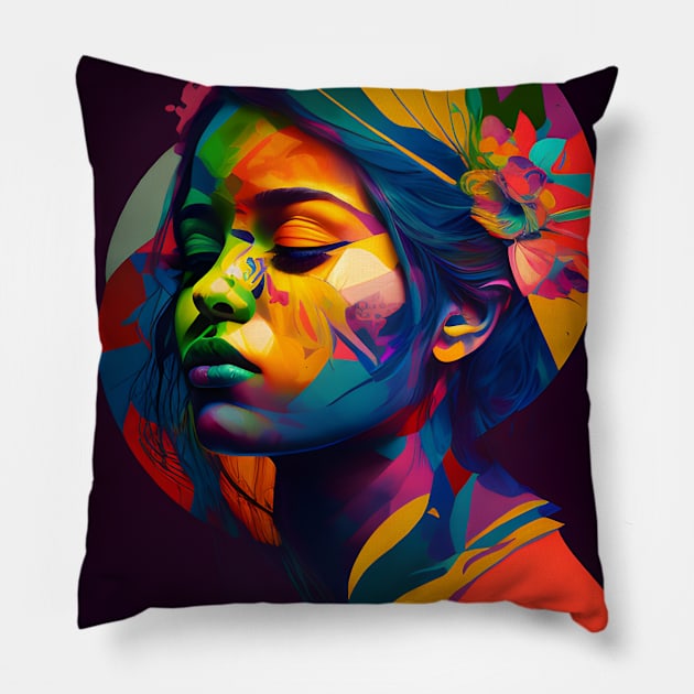 Abstract Portrait. Pillow by n23tees