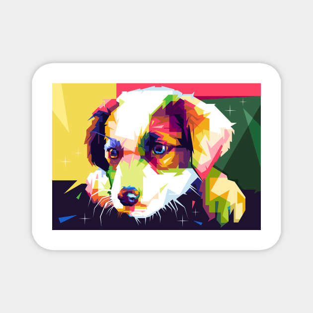 dog puppy wpap pop art Magnet by Rizkydwi