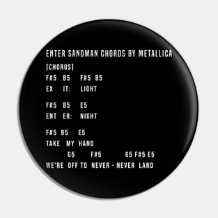 Enter Sandman Chords Lyrics Pin