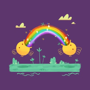 Cute rainbow puke chicks T-Shirt