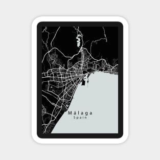 Malaga Spain City Map dark Magnet