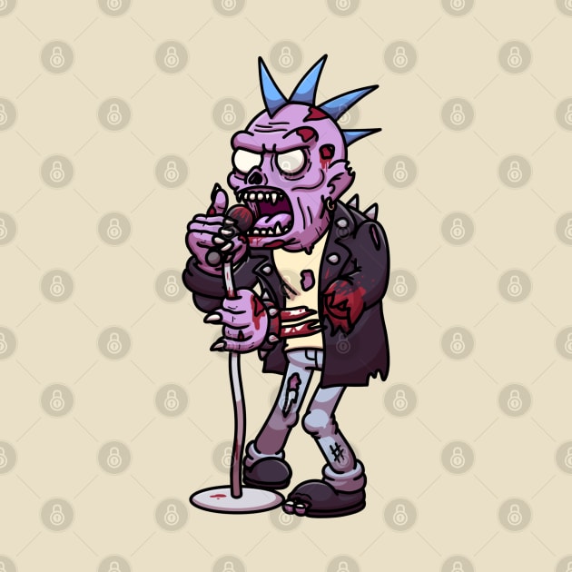 Cartoon Punk Rock Zombie by TheMaskedTooner