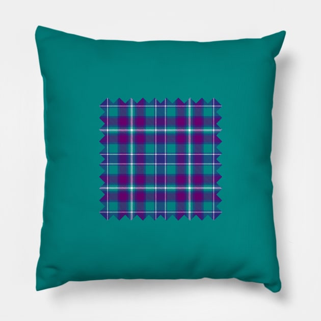 Sea Green, Purple and Blue Tartan Pillow by sifis
