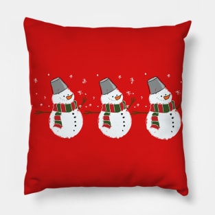 Cute Snowman RED Pillow