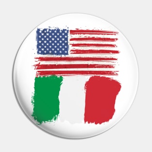 USA and Italian flag Pin