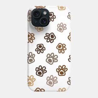 Brown winter paw print pattern Phone Case