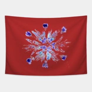 'Snowflake' nature print (red background) Tapestry