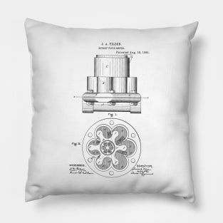 Rotary Fluid Meter Vintage Patent Hand Drawing Pillow