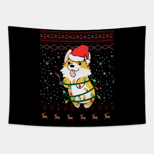 Christmas Lights Dog Lover Tapestry