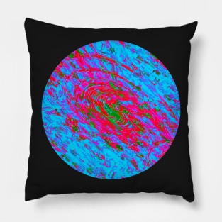 Abstract Fractal Wave Spiral Galaxy Rose Red Purple Blue marbled Pattern Swirl Natural Flow Pillow