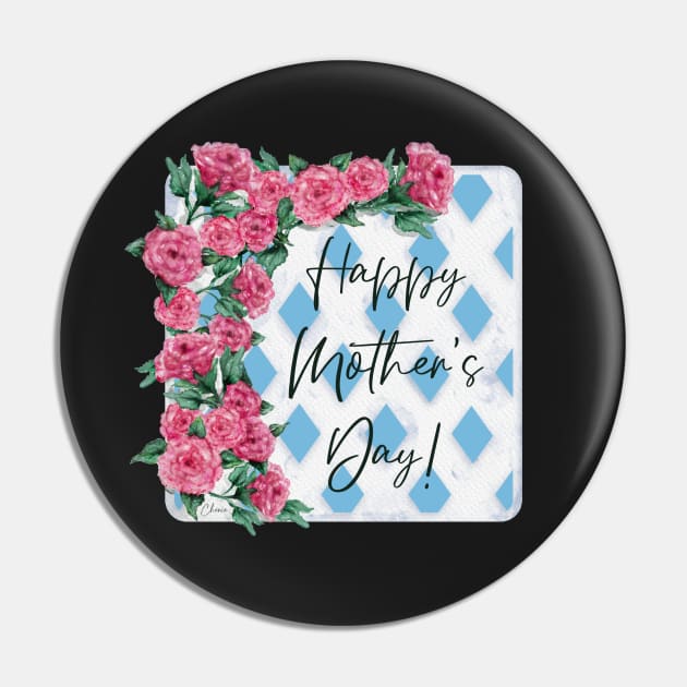 Happy Mother's Day Watercolor Rose Trellis Blue Sky | Cherie's Art (c)2021 Pin by CheriesArt