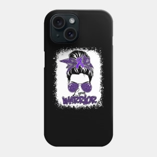 Purple Lupus Awareness Leopard Messy Bun Lupus Warrior Phone Case