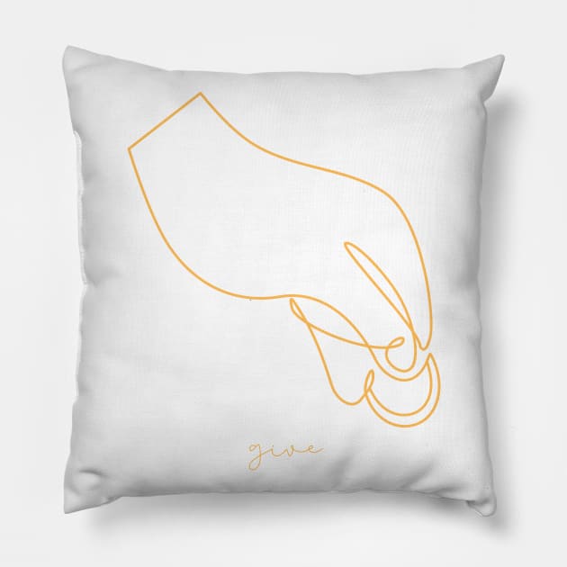 Monoline Hand (Give) Pillow by nathalieaynie