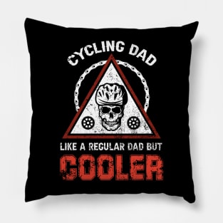 Cycling Dad Like A Regular Dad But Gooler Skull Pillow