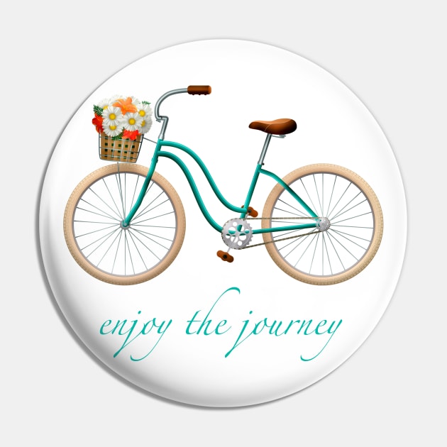 "Enjoy the Journey" Retro Bike Pin by Whoopsidoodle