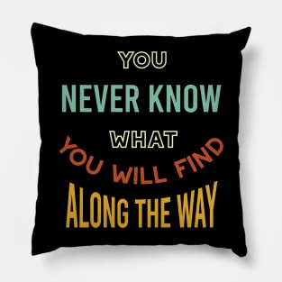 You Never Know What You'll Find Along the Way Pillow