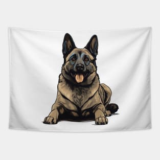 Norwegian Elkhound Dog Illustration Tapestry