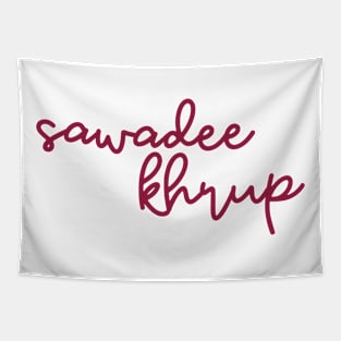 sawadee khrup - maroon red Tapestry