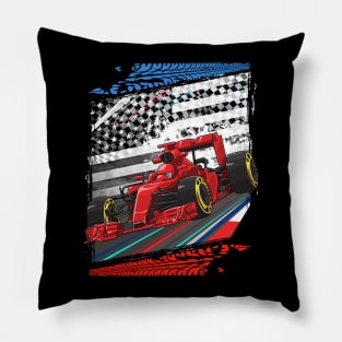 vintage Formula USA Racing Circuit Car Map Grand Prix Race Pillow