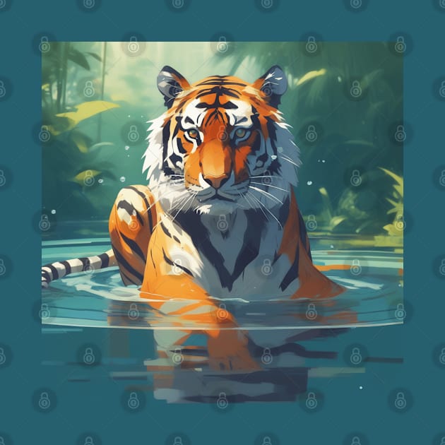 Royal Bengal Tiger in water by Spaceboyishere