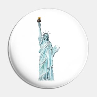 Statue of Liberty watercolor Pin