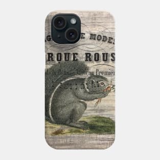 Dark Academia french country scripts woodland animal squirrel Phone Case