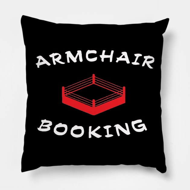 White Letters Red Ring Transparent Background Pillow by Armchair Booking Podcast