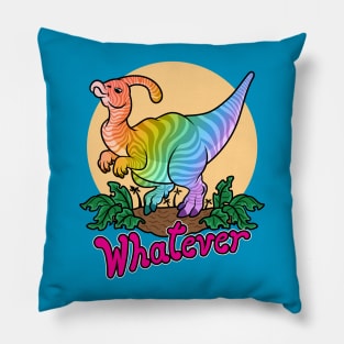 Moody Dinosaur (rainbow) Pillow