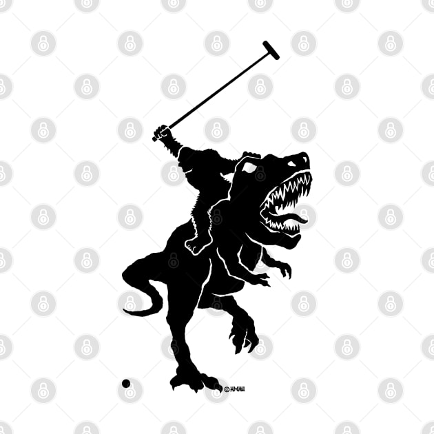 Big foot playing polo on a T-rex by NewSignCreation