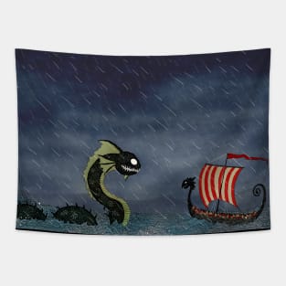 Vikings & Sea Serpent Tapestry