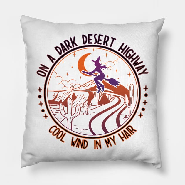 Funny On Dark Deserts Highway Classic Cool Wind In My Hair Pillow by masterpiecesai