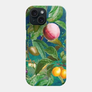 Floral paradise,Trendy tropical floral leaves and fruits, tropical pattern, botanical illustration, tropical plants, blue green floral illustration Phone Case