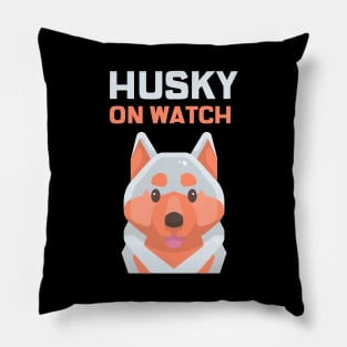 Husky On Watch Pillow