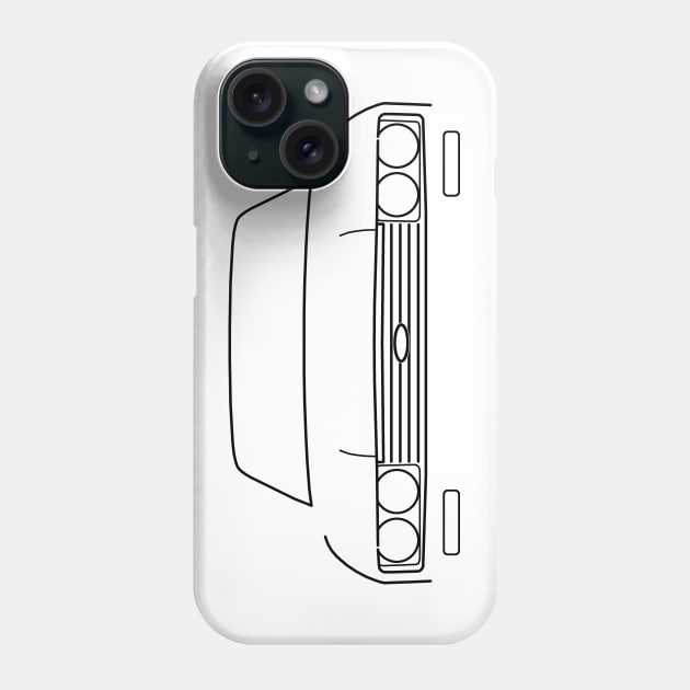 Ford Capri 2.8i Mk III classic car outline graphic (black) Phone Case by soitwouldseem