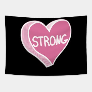 Strong Pink Heart Tapestry