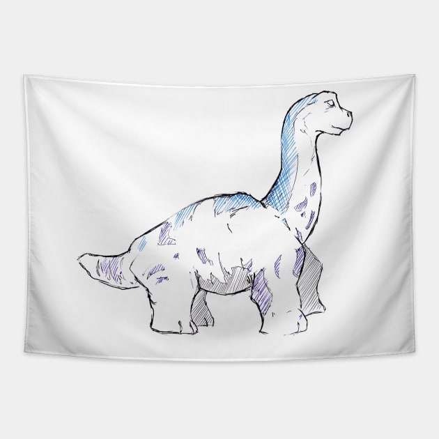 Baby brachiosaurus Tapestry by Unchained Tom