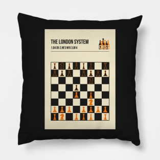 The London System Vintage Chess Opening Art Pillow