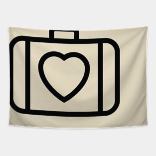 U2 - Heart Suitcase Icon - Walk On (black) Tapestry