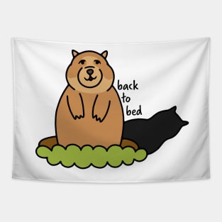 Back to Bed Groundhog Tapestry