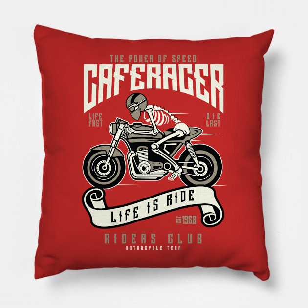 Cafe Racer Pillow by PaunLiviu