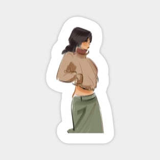 woman with hands in pockets Magnet